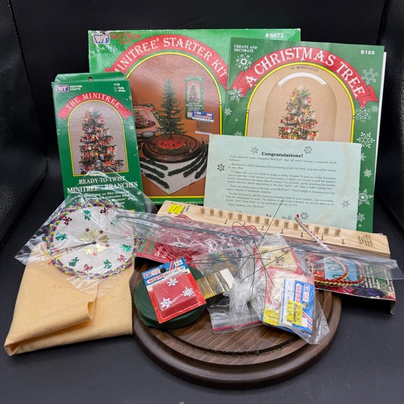 Westrim Crafts Other - Vintage Westrim Crafts Mini Tree Starter Kit Christmas DIY Green Beaded w/ Stand